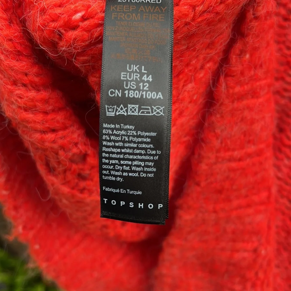 Topshop women’s red sweaters. Size 12 Topshop Red Pointelle  Knit Sweater  NWT